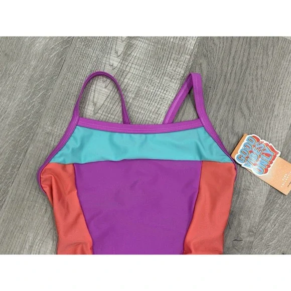 Speedo Vibe Collection Girls One Piece Swimsuit Size 32 (L) Good Vibes Only NWT - Picture 3 of 11